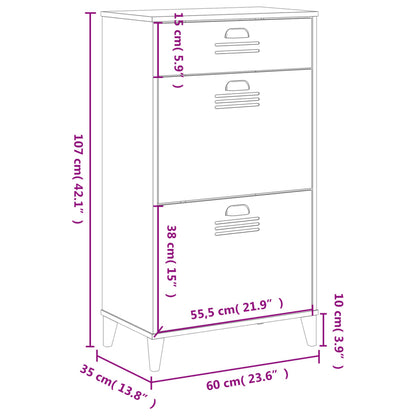 vidaXL Shoe Cabinet VIKEN White Engineered Wood