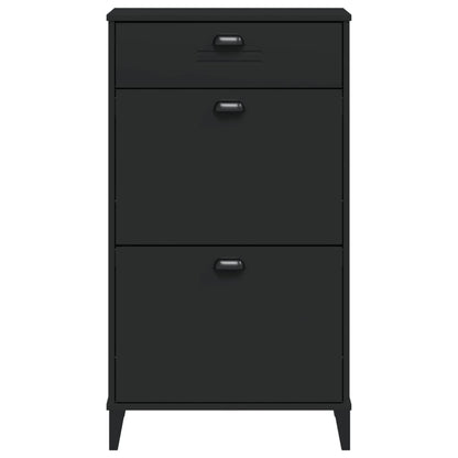 vidaXL Shoe Cabinet VIKEN Black Engineered Wood