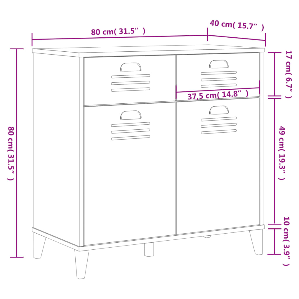 vidaXL Sideboard "VIKEN" Anthracite Grey 80x40x80 cm Engineered Wood