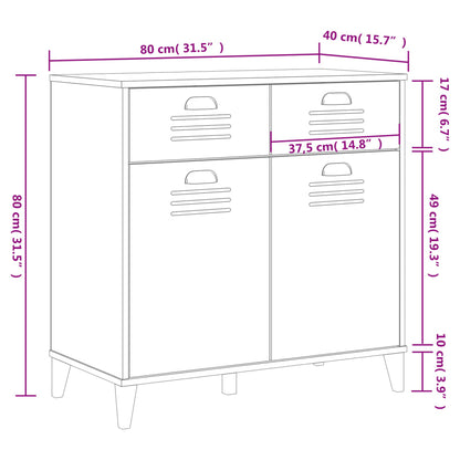 vidaXL Sideboard "VIKEN" Anthracite Grey 80x40x80 cm Engineered Wood