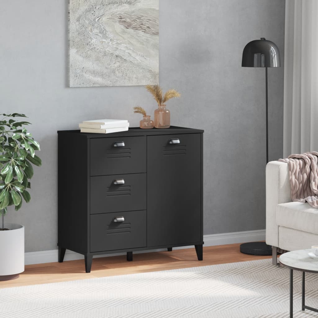 vidaXL Sideboard "VIKEN" Black 80x40x80 cm Engineered Wood