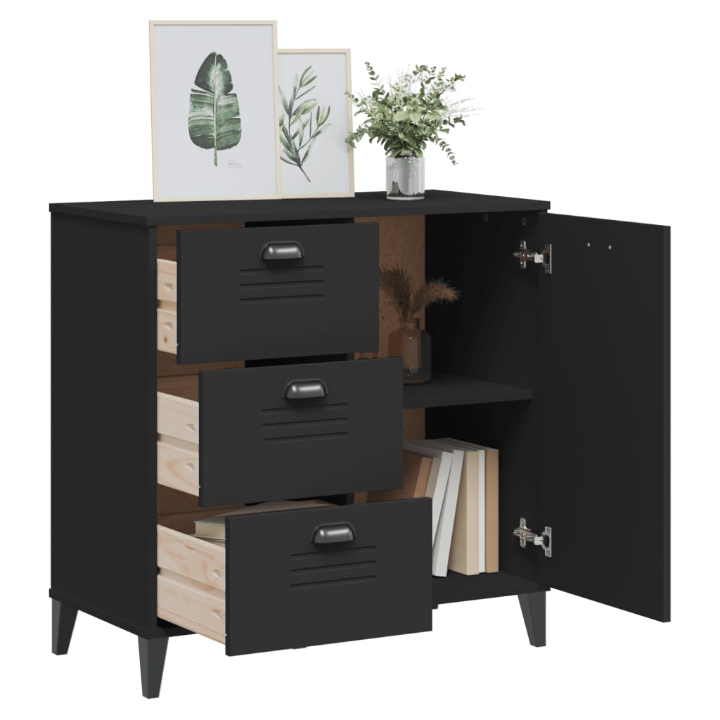 vidaXL Sideboard "VIKEN" Black 80x40x80 cm Engineered Wood