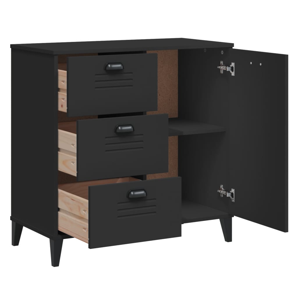 vidaXL Sideboard "VIKEN" Black 80x40x80 cm Engineered Wood