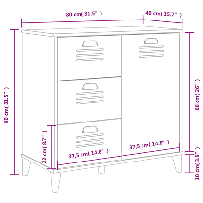 vidaXL Sideboard "VIKEN" Black 80x40x80 cm Engineered Wood