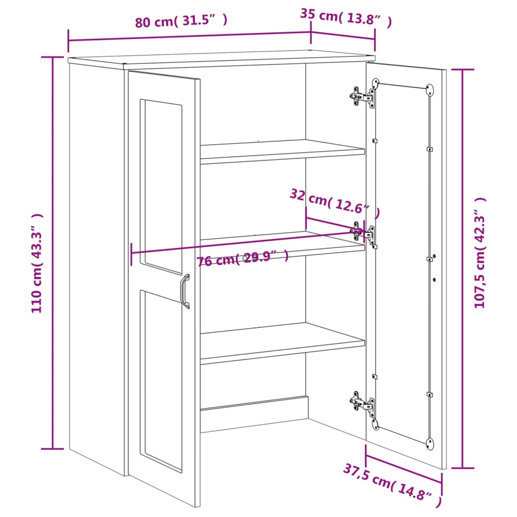 vidaXL Top for Highboard VIKEN White Engineered Wood