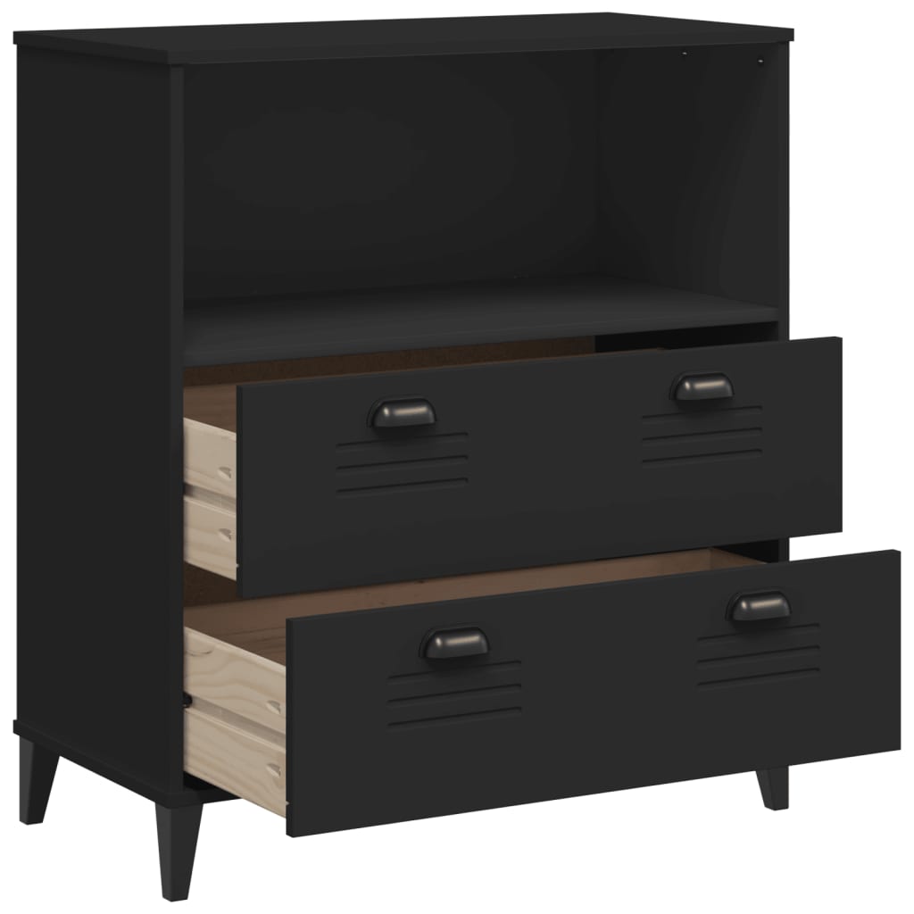 vidaXL Bookcase "VIKEN" Black 80x40x90 cm Engineered Wood