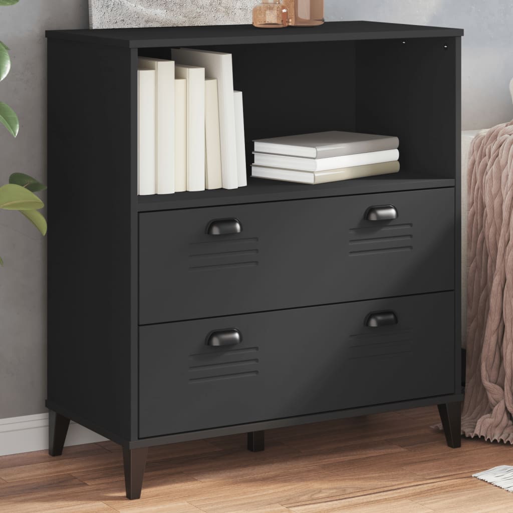 vidaXL Bookcase "VIKEN" Black 80x40x90 cm Engineered Wood