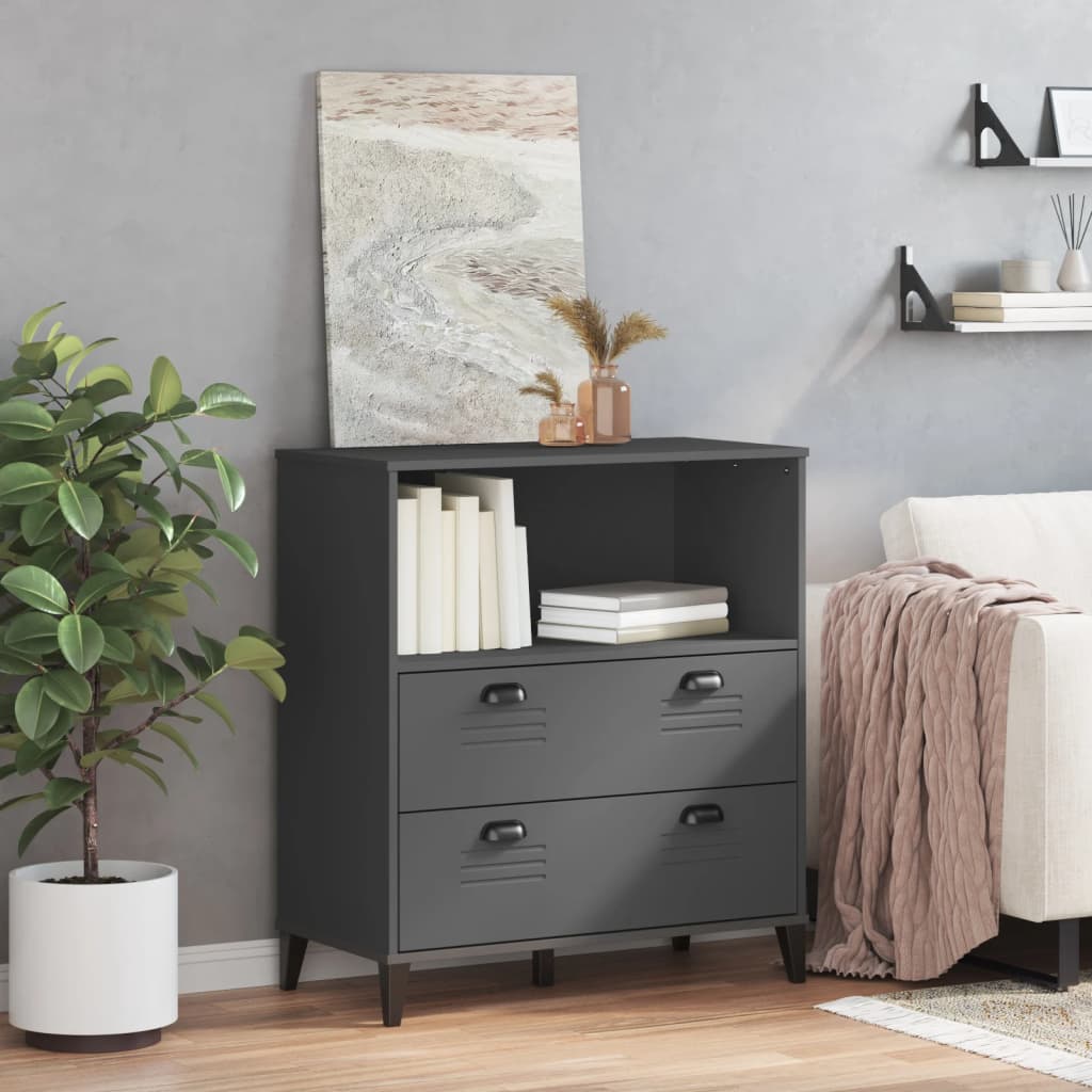 vidaXL Bookcase "VIKEN" Anthracite Grey 80x40x90 cm Engineered Wood
