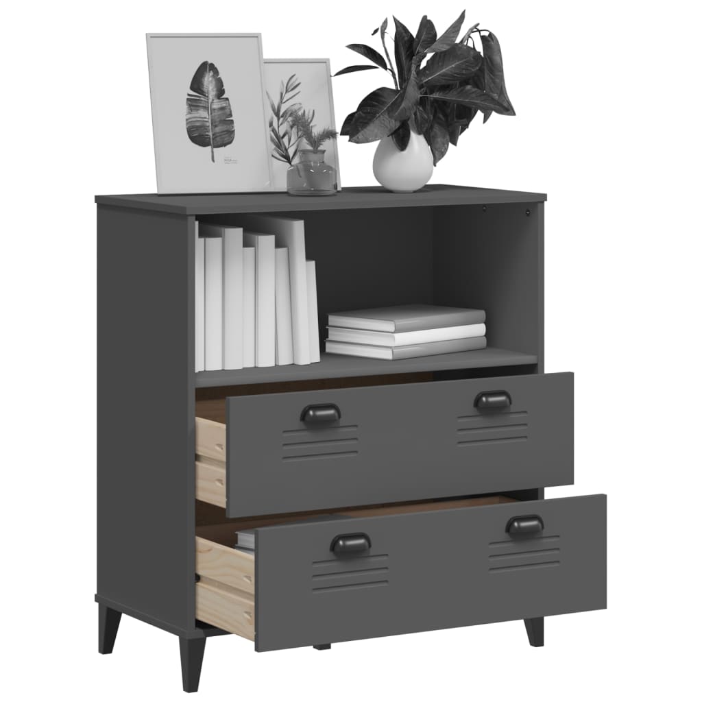 vidaXL Bookcase "VIKEN" Anthracite Grey 80x40x90 cm Engineered Wood