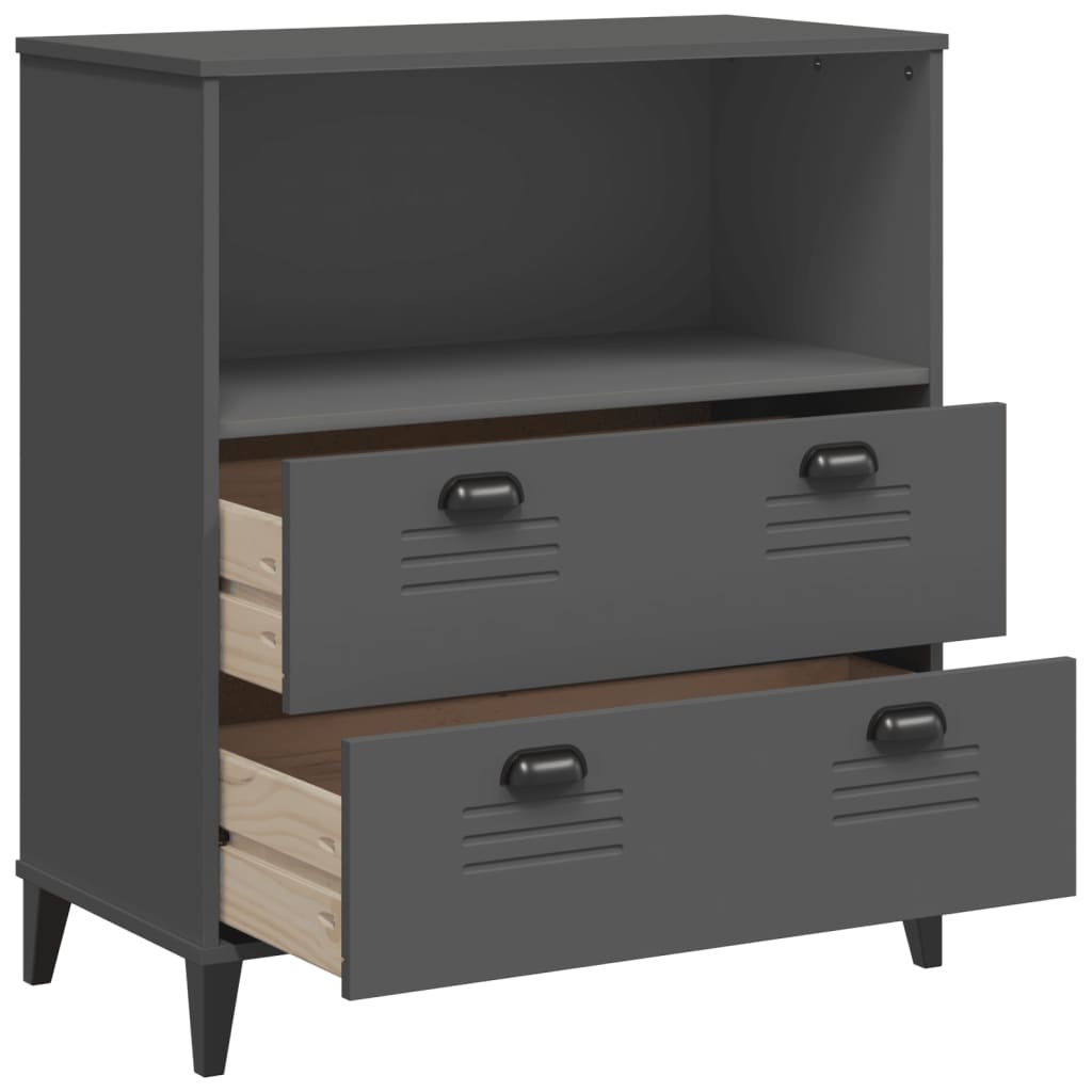 vidaXL Bookcase "VIKEN" Anthracite Grey 80x40x90 cm Engineered Wood