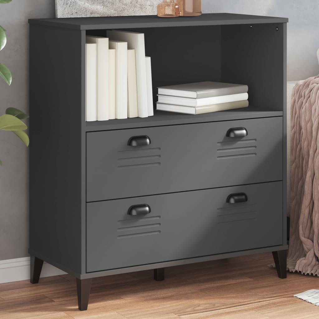vidaXL Bookcase "VIKEN" Anthracite Grey 80x40x90 cm Engineered Wood