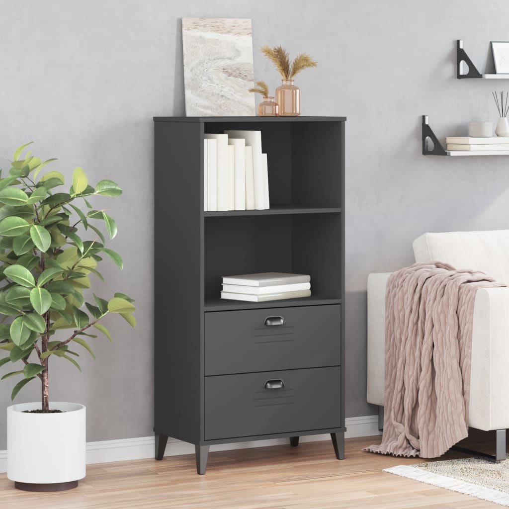 vidaXL Bookcase "VIKEN" Anthracite Grey 60x35x123 cm Engineered Wood