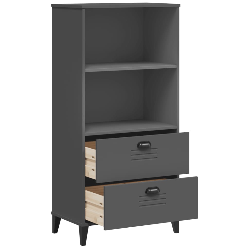 vidaXL Bookcase "VIKEN" Anthracite Grey 60x35x123 cm Engineered Wood