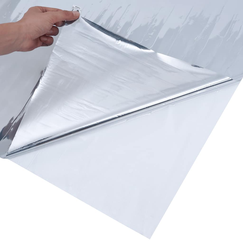 vidaXL Solar Film Static Reflective Effect Silver 90x500 cm PVC