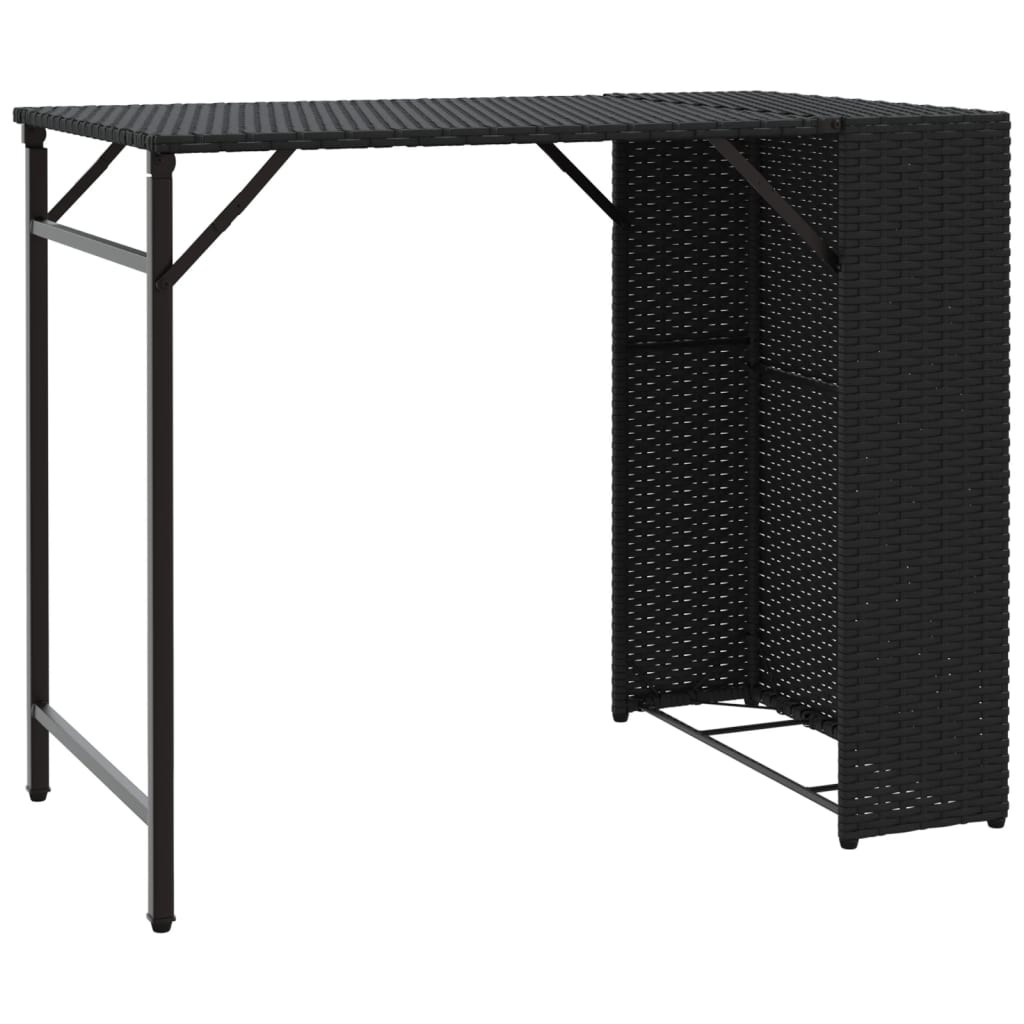 vidaXL 5 Piece Garden Camping Set Foldable Black Poly Rattan