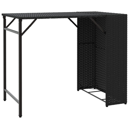 vidaXL 5 Piece Garden Camping Set Foldable Black Poly Rattan