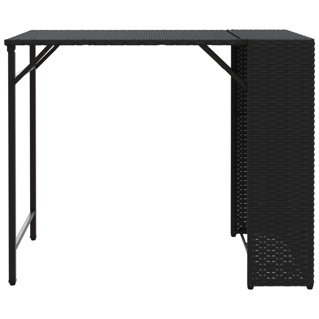 vidaXL 5 Piece Garden Camping Set Foldable Black Poly Rattan