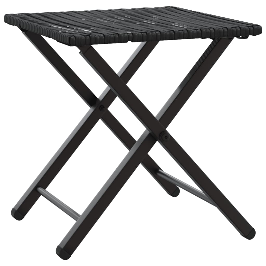 vidaXL 5 Piece Garden Camping Set Foldable Black Poly Rattan