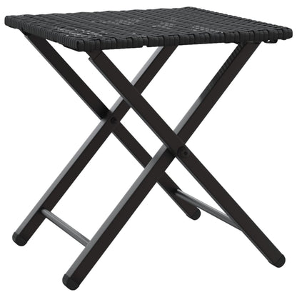 vidaXL 5 Piece Garden Camping Set Foldable Black Poly Rattan
