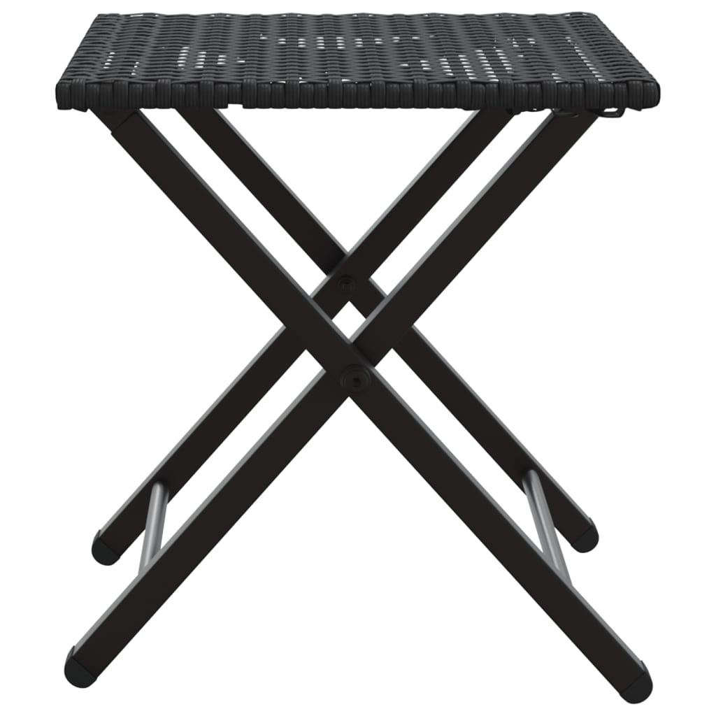 vidaXL 5 Piece Garden Camping Set Foldable Black Poly Rattan
