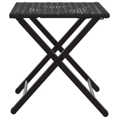 vidaXL 5 Piece Garden Camping Set Foldable Black Poly Rattan