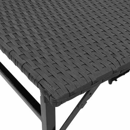 vidaXL 5 Piece Garden Camping Set Foldable Black Poly Rattan