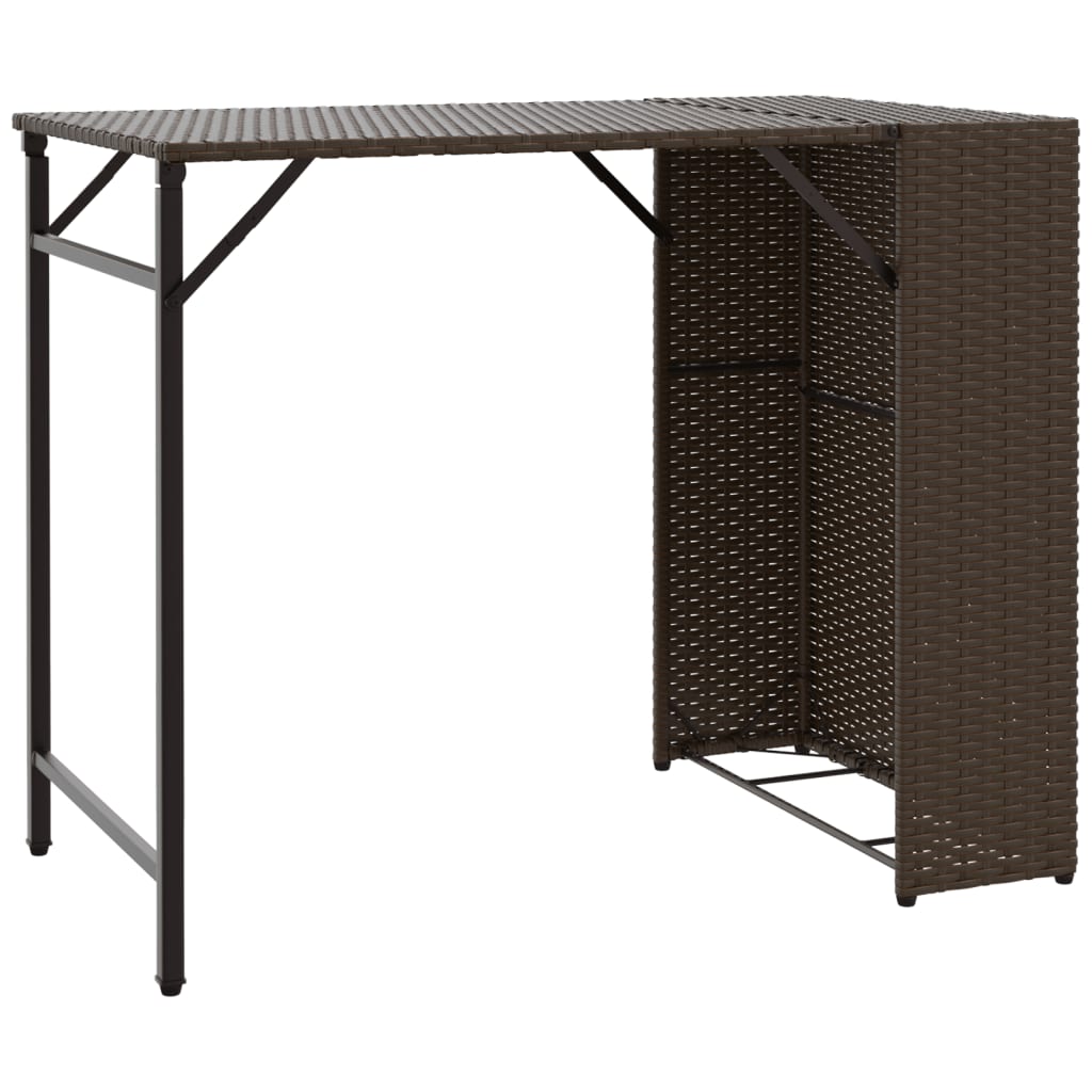 vidaXL 5 Piece Garden Camping Set Foldable Brown Poly Rattan