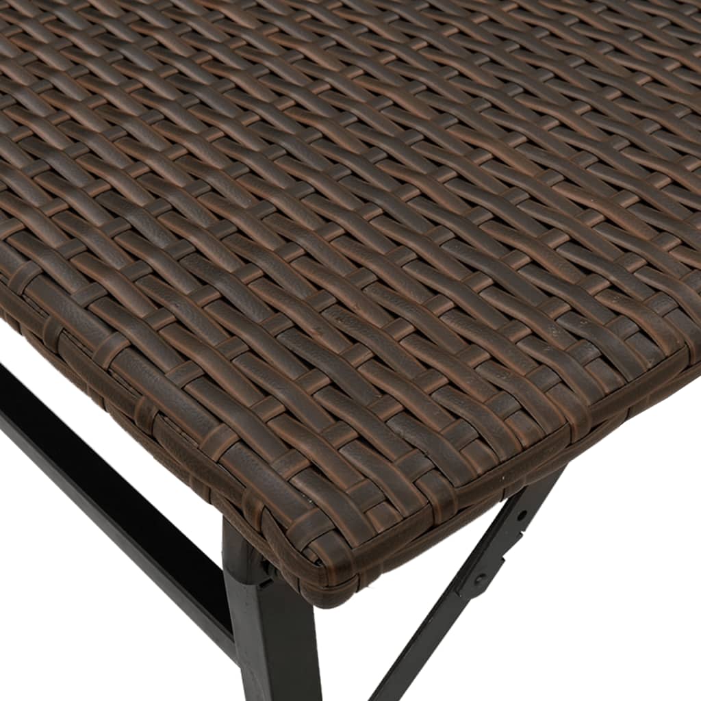 vidaXL 5 Piece Garden Camping Set Foldable Brown Poly Rattan