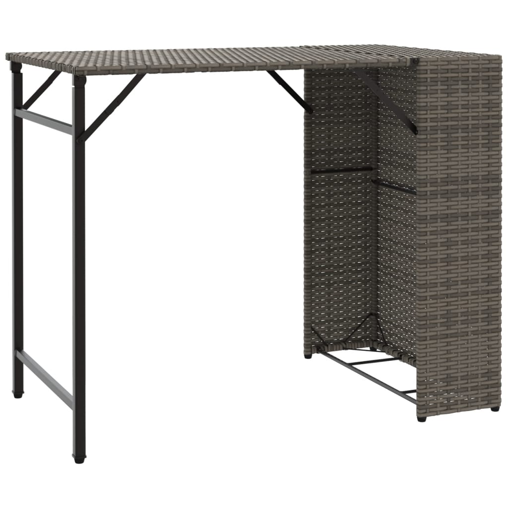 vidaXL 5 Piece Garden Camping Set Foldable Grey Poly Rattan