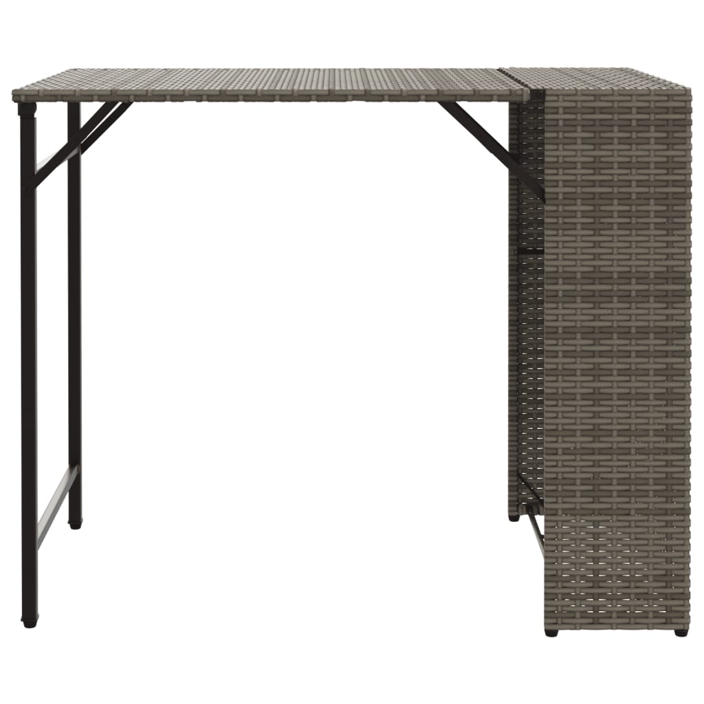 vidaXL 5 Piece Garden Dining Set Foldable Grey Poly Rattan