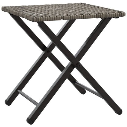 vidaXL 5 Piece Garden Camping Set Foldable Grey Poly Rattan