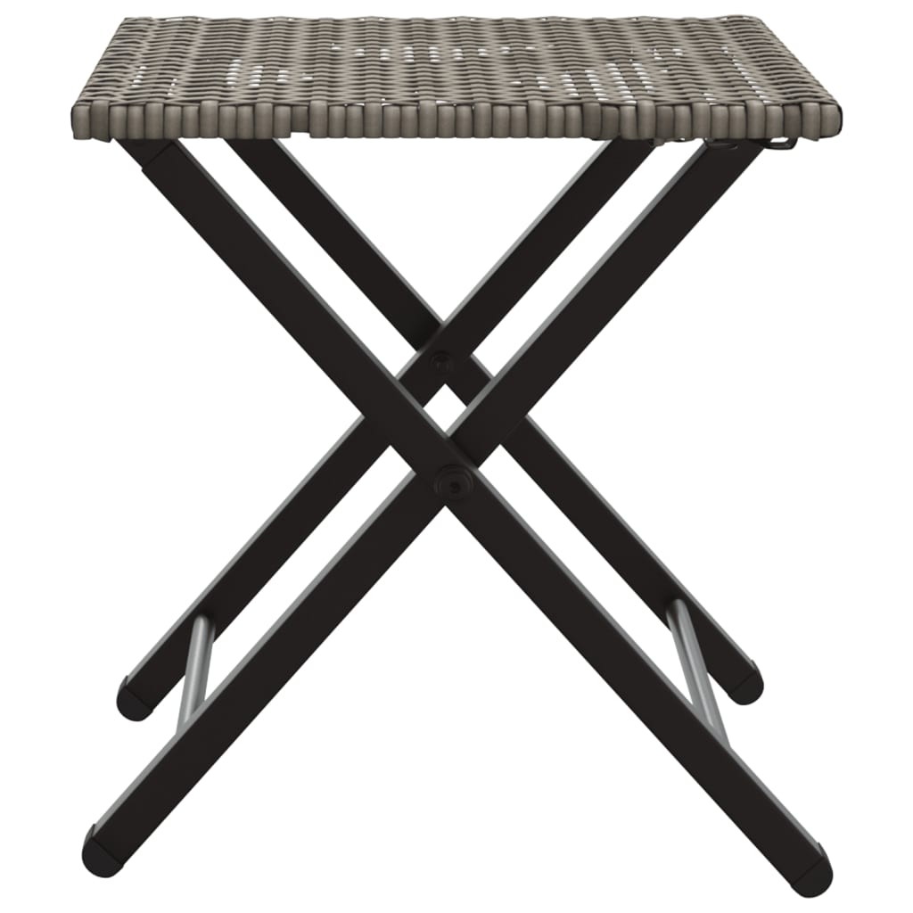 vidaXL 5 Piece Garden Camping Set Foldable Grey Poly Rattan
