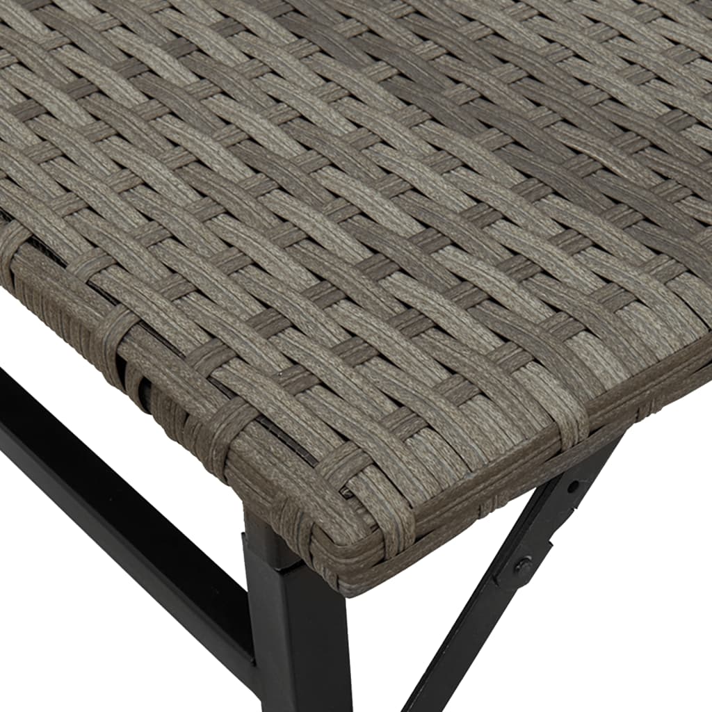 vidaXL 5 Piece Garden Camping Set Foldable Grey Poly Rattan