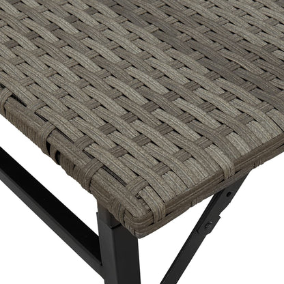 vidaXL 5 Piece Garden Camping Set Foldable Grey Poly Rattan