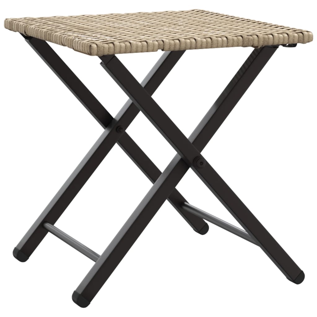 vidaXL 5 Piece Garden Camping Set Foldable Beige Poly Rattan