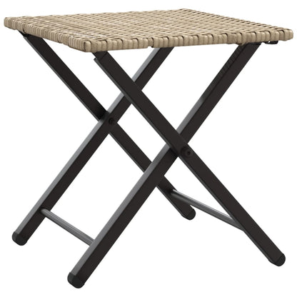 vidaXL 5 Piece Garden Camping Set Foldable Beige Poly Rattan