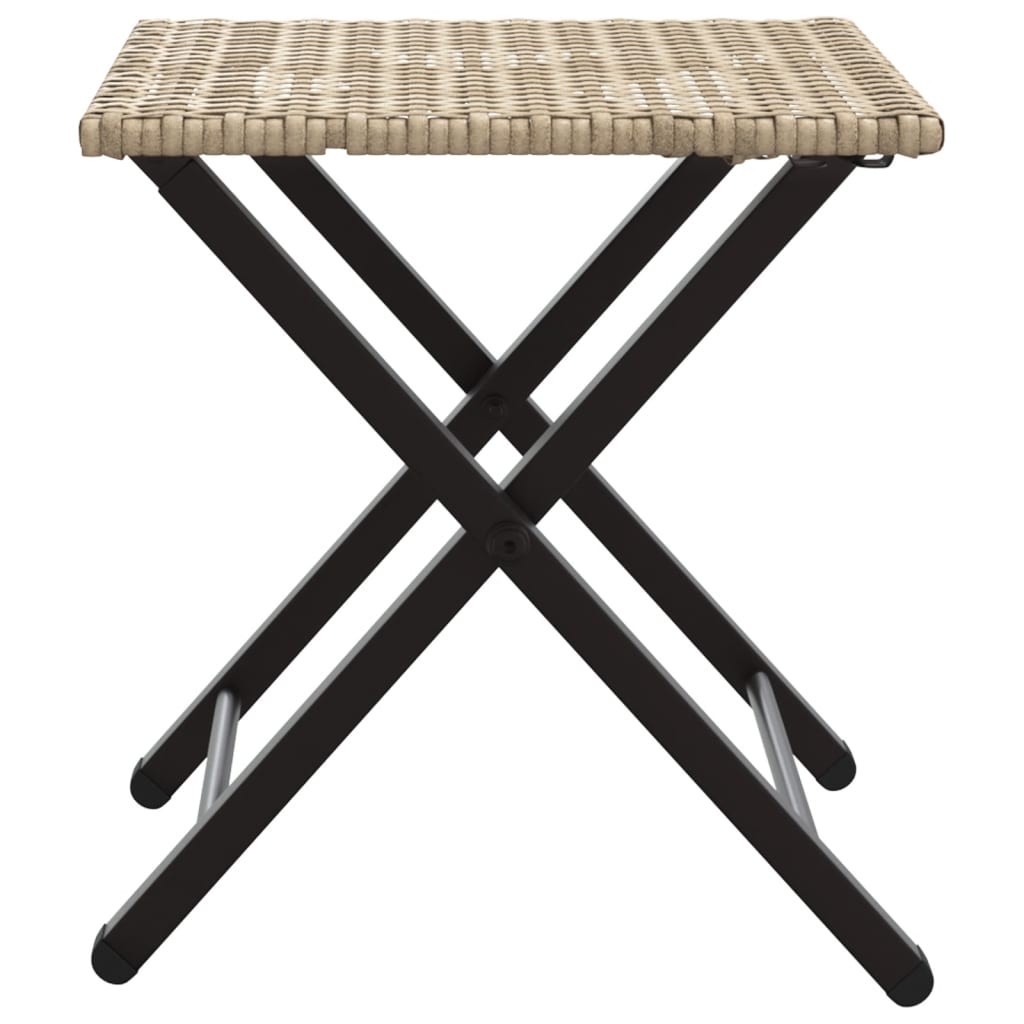 vidaXL 5 Piece Garden Camping Set Foldable Beige Poly Rattan