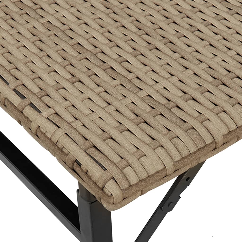 vidaXL 5 Piece Garden Camping Set Foldable Beige Poly Rattan