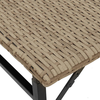 vidaXL 5 Piece Garden Camping Set Foldable Beige Poly Rattan