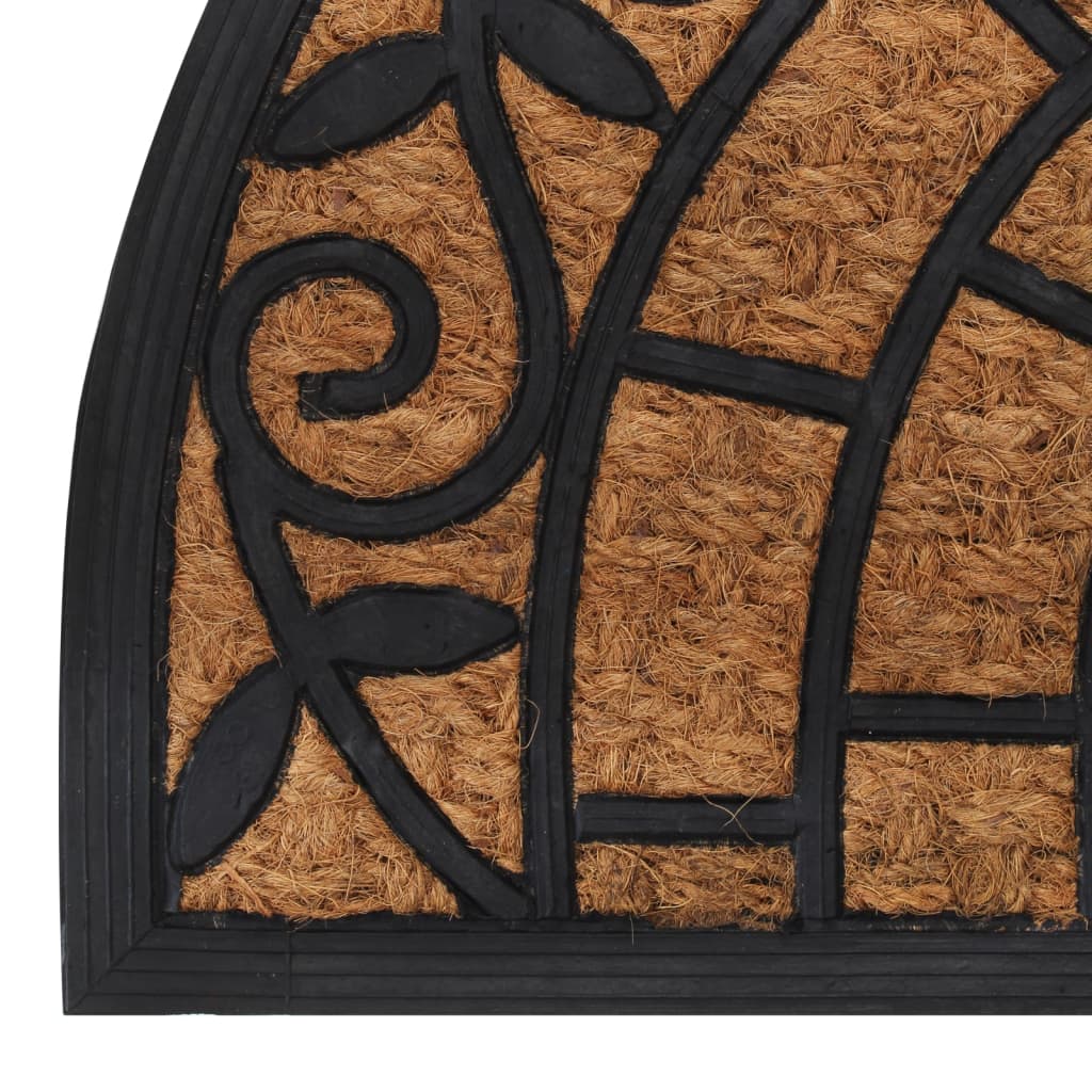 vidaXL Door Mat Half Round 45x75 cm Rubber and Coir