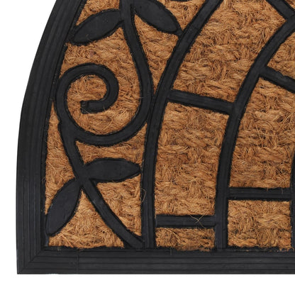 vidaXL Door Mat Half Round 45x75 cm Rubber and Coir