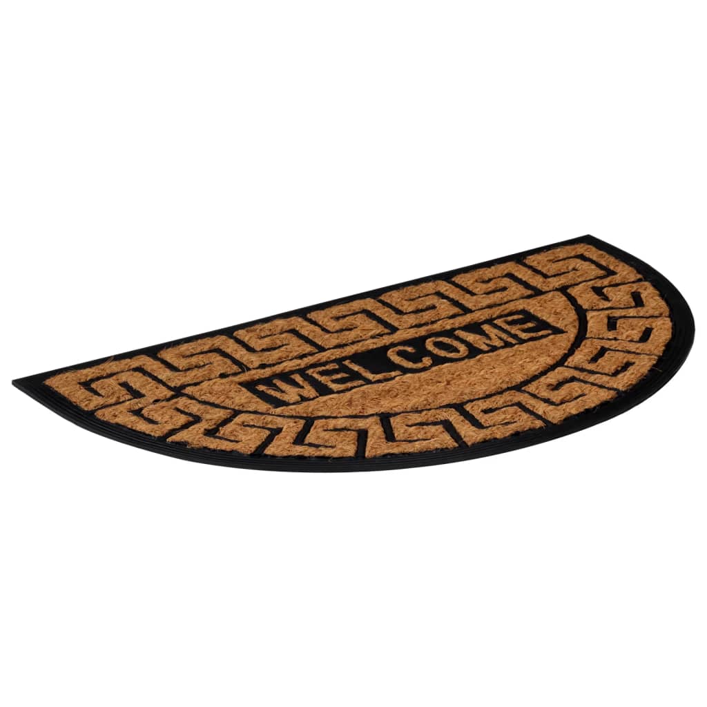 vidaXL Door Mat Half Round 45x75 cm Rubber and Coir