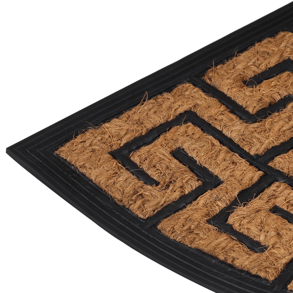 vidaXL Door Mat Half Round 45x75 cm Rubber and Coir