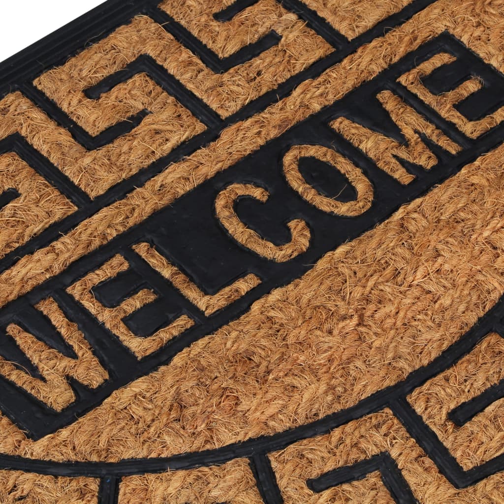 vidaXL Door Mat Half Round 45x75 cm Rubber and Coir