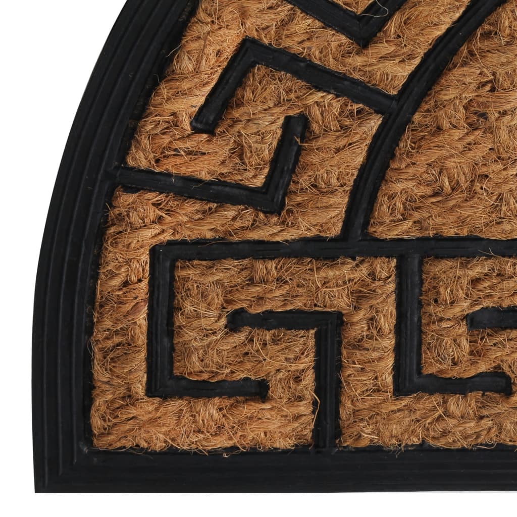 vidaXL Door Mat Half Round 45x75 cm Rubber and Coir