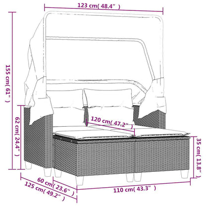 vidaXL Garden Sofa | Black
