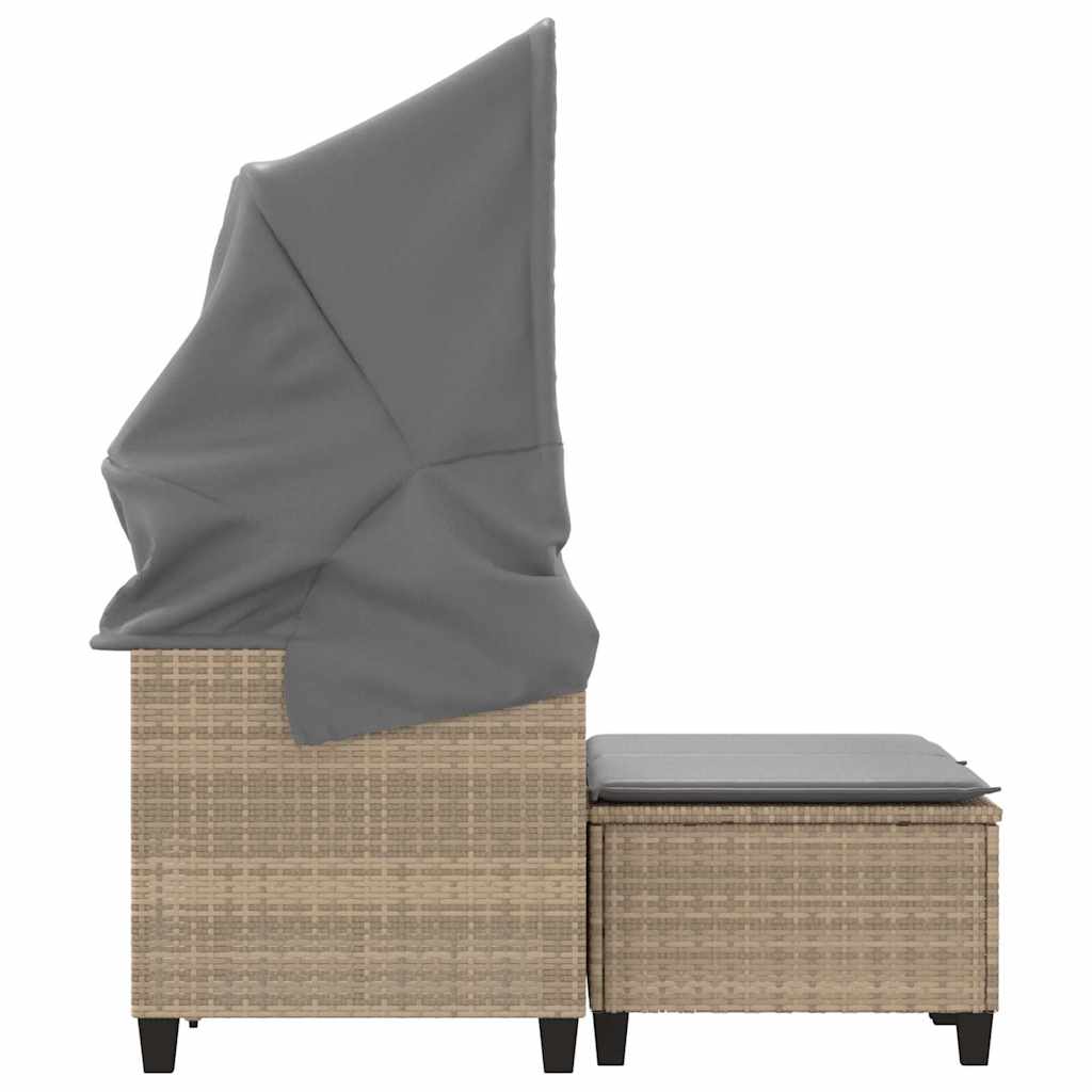 vidaXL Garden Sofa | Beige | PE Rattan | 2-seater | Removable Covers