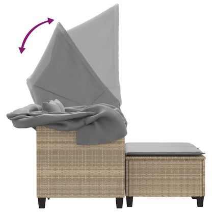 vidaXL Garden Sofa | Beige | PE Rattan | 2-seater | Removable Covers