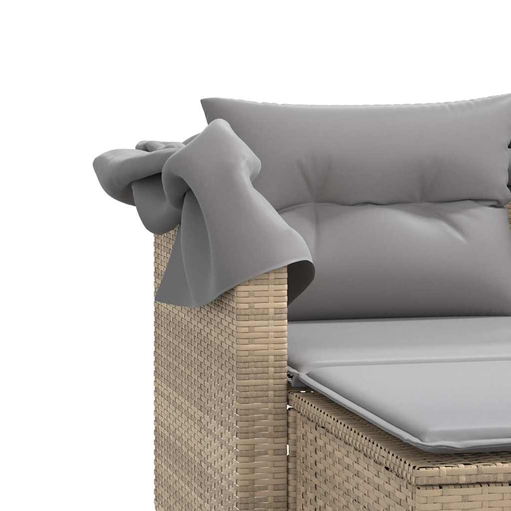 vidaXL Garden Sofa | Beige | PE Rattan | 2-seater | Removable Covers