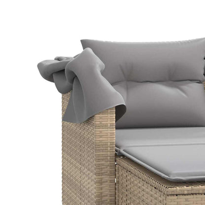 vidaXL Garden Sofa | Beige | PE Rattan | 2-seater | Removable Covers